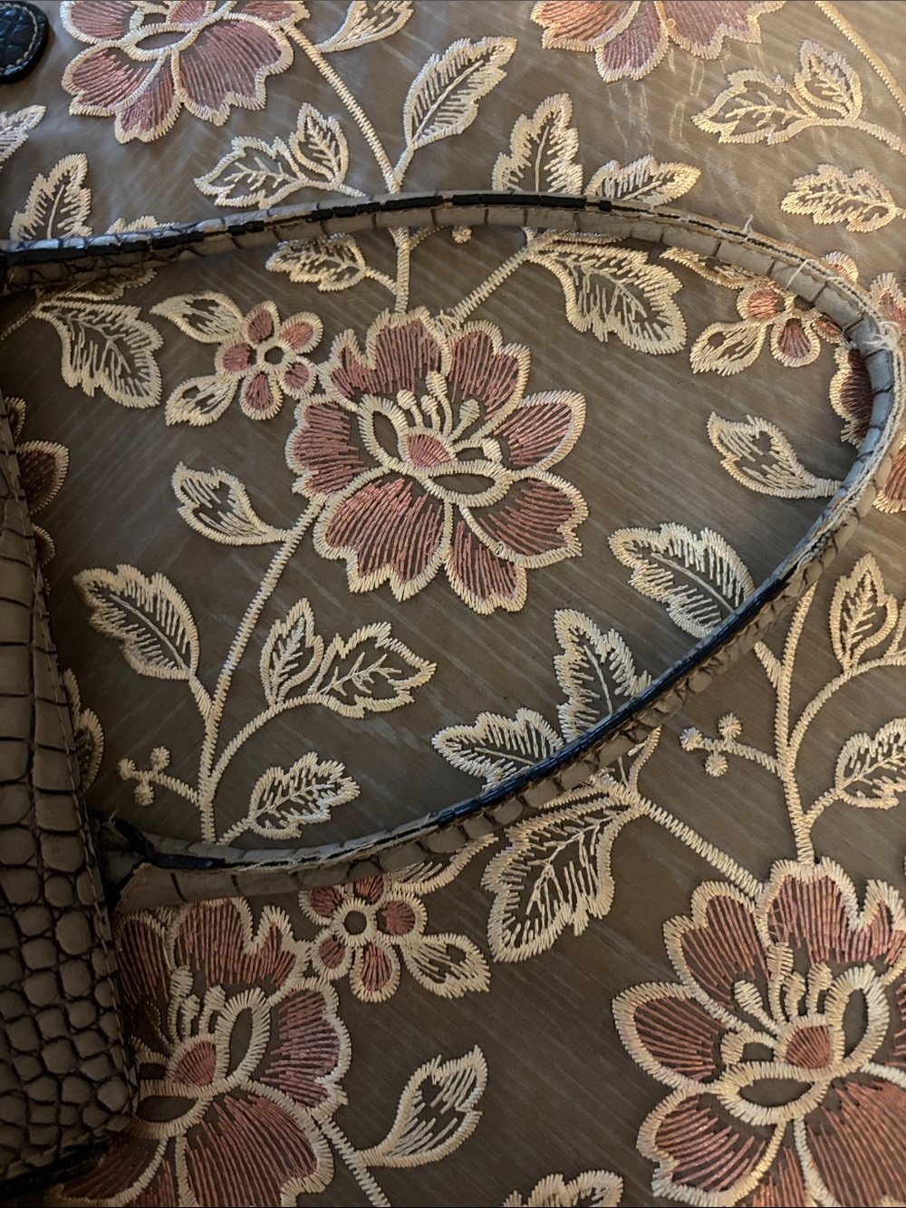 Guess Tri-Tone Faux-Croc Shoulder Bag — Cream, Gray & Black - Picture 5 of 14
